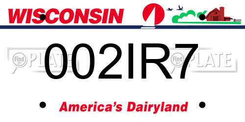 002IR7 Wisconsin License Plate