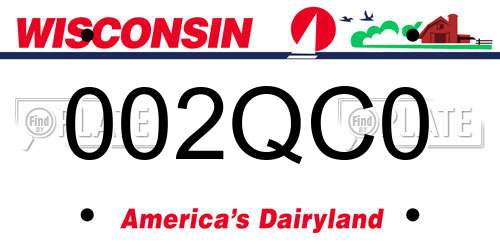 002QC0 Wisconsin License Plate
