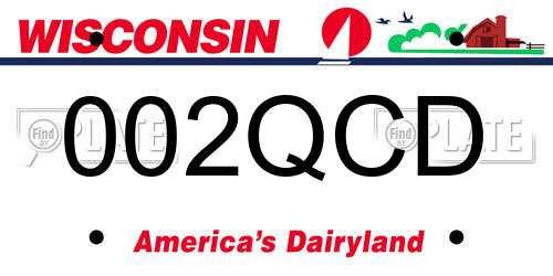 002QCD Wisconsin License Plate