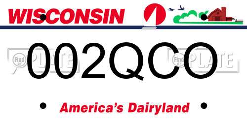 002QCO Wisconsin License Plate