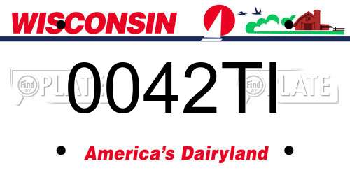 0042TI Wisconsin License Plate