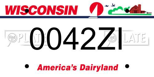 0042ZI Wisconsin License Plate