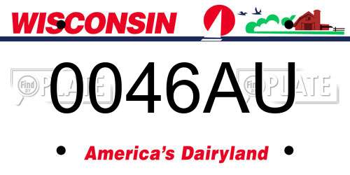 0046AU Wisconsin License Plate