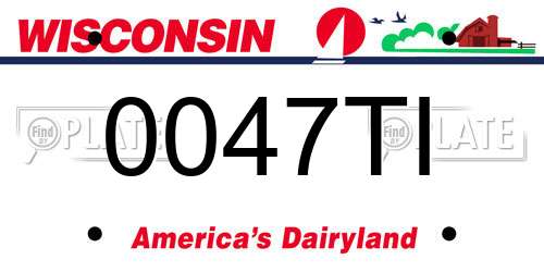 0047TI Wisconsin License Plate