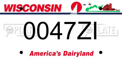 0047ZI Wisconsin License Plate