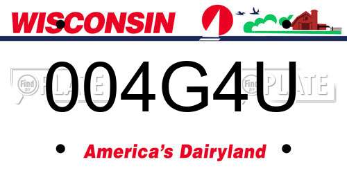 004G4U Wisconsin License Plate