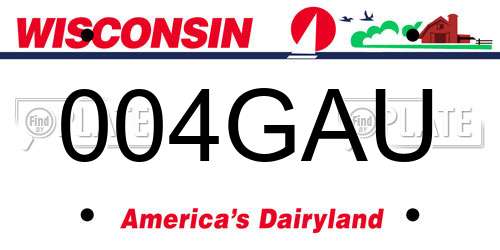 004GAU Wisconsin License Plate
