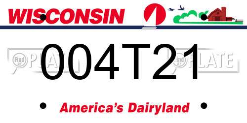 004T21 Wisconsin License Plate