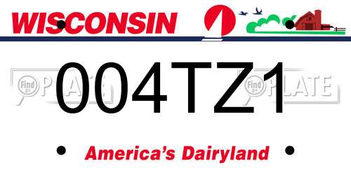 004TZ1 Wisconsin License Plate