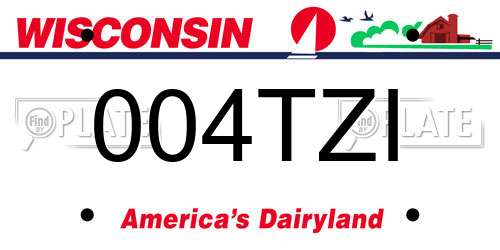 004TZI Wisconsin License Plate