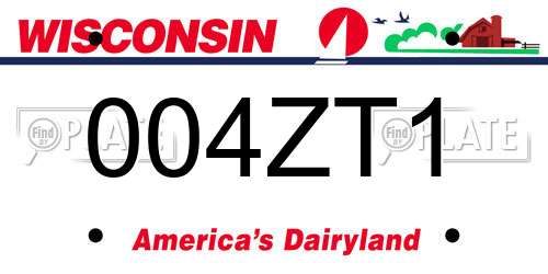 004ZT1 Wisconsin License Plate