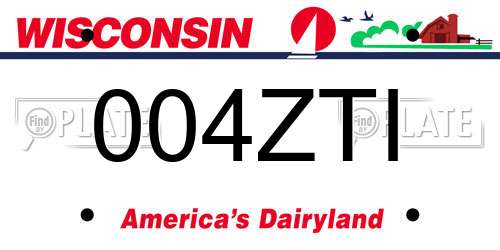 004ZTI Wisconsin License Plate