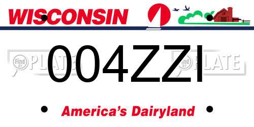 004ZZI Wisconsin License Plate