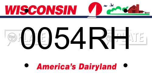 0054RH Wisconsin License Plate