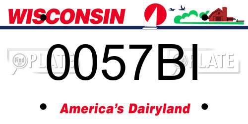 0057BI Wisconsin License Plate