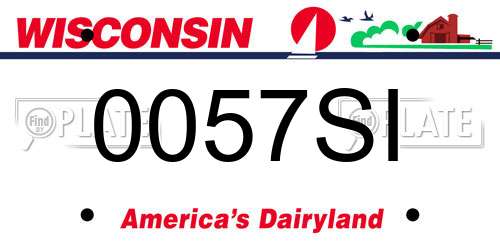 0057SI Wisconsin License Plate