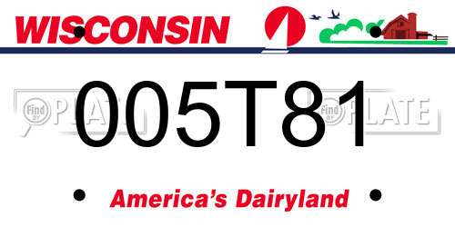 005T81 Wisconsin License Plate