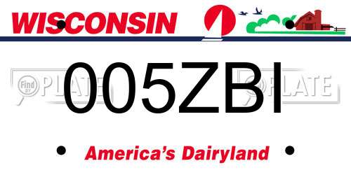 005ZBI Wisconsin License Plate