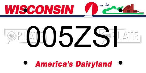 005ZSI Wisconsin License Plate