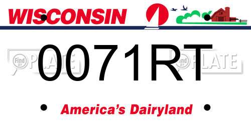 0071RT Wisconsin License Plate