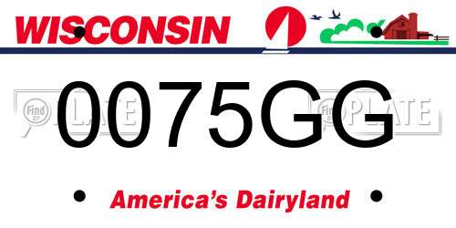 0075GG Wisconsin License Plate