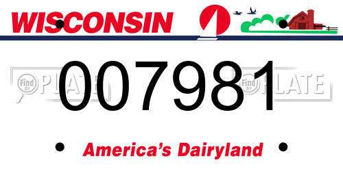 007981 Wisconsin License Plate