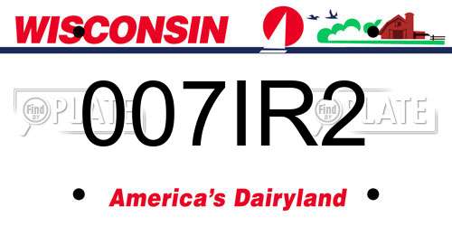 007IR2 Wisconsin License Plate