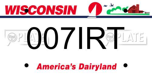 007IRT Wisconsin License Plate