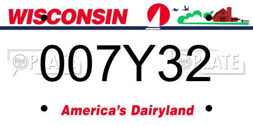 007Y32 Wisconsin License Plate