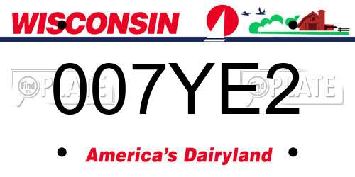 007YE2 Wisconsin License Plate