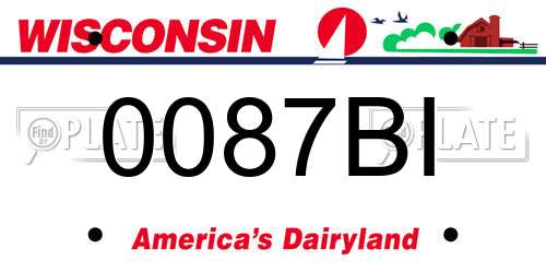 0087BI Wisconsin License Plate