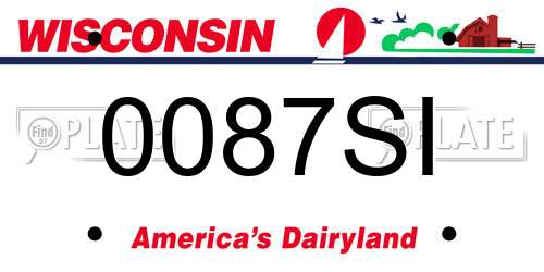 0087SI Wisconsin License Plate