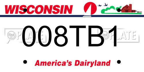 008TB1 Wisconsin License Plate