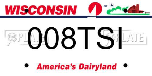 008TSI Wisconsin License Plate