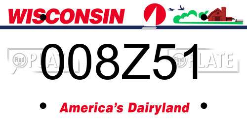 008Z51 Wisconsin License Plate