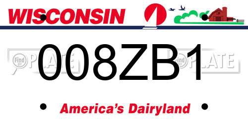 008ZB1 Wisconsin License Plate