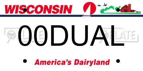 00DUAL Wisconsin License Plate