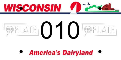 010 Wisconsin License Plate