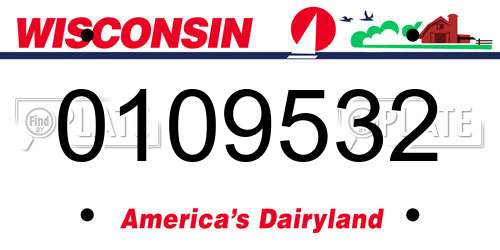 0109532 Wisconsin License Plate