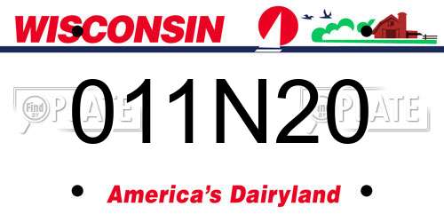 011N20 Wisconsin License Plate