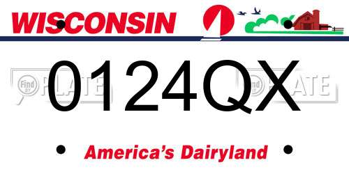 0124QX Wisconsin License Plate