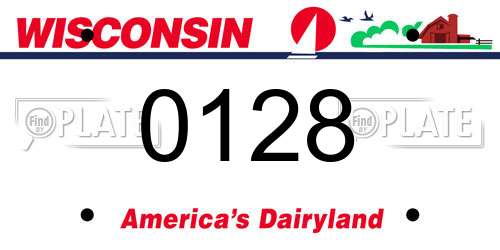 0128 Wisconsin License Plate