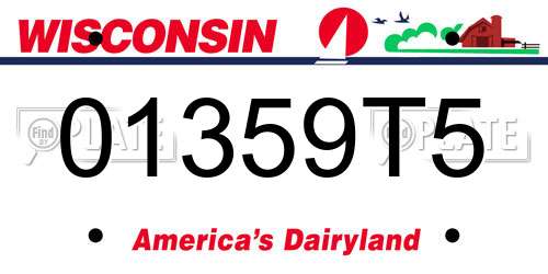 01359T5 Wisconsin License Plate