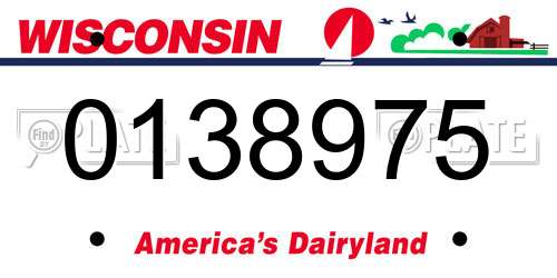 0138975 Wisconsin License Plate