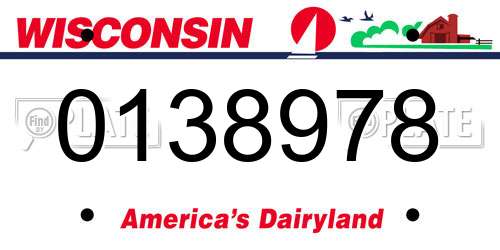 0138978 Wisconsin License Plate