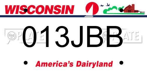 013JBB Wisconsin License Plate