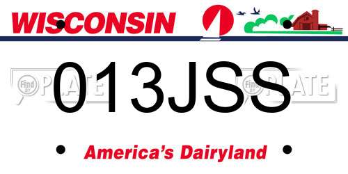 013JSS Wisconsin License Plate