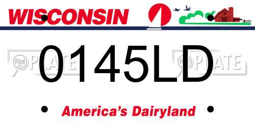 0145LD Wisconsin License Plate