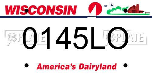 0145LO Wisconsin License Plate