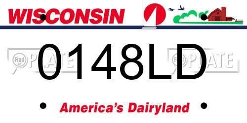 0148LD Wisconsin License Plate